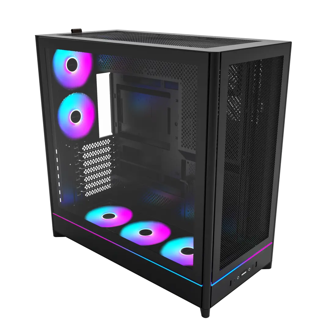 Montech HS01 Pro Black Mesh Front Panel ATX Case - 5x GF120 V2 ARGB fans included 2 Montech HS01 Pro Black Mesh Front Panel ATX Case - 5x GF120 V2 ARGB fans included - Ảnh 2