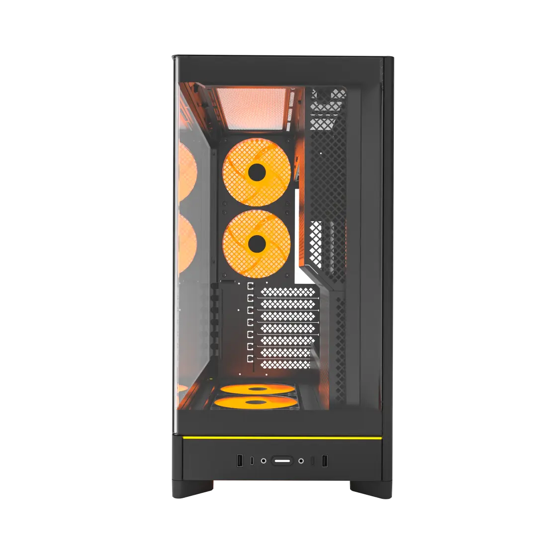 Montech HS02 Pro Tempered Glass Front Panel ATX Case - 5x GF120 V2 ARGB fans included 3 Montech HS02 Pro Tempered Glass Front Panel ATX Case - 5x GF120 V2 ARGB fans included - Ảnh 3