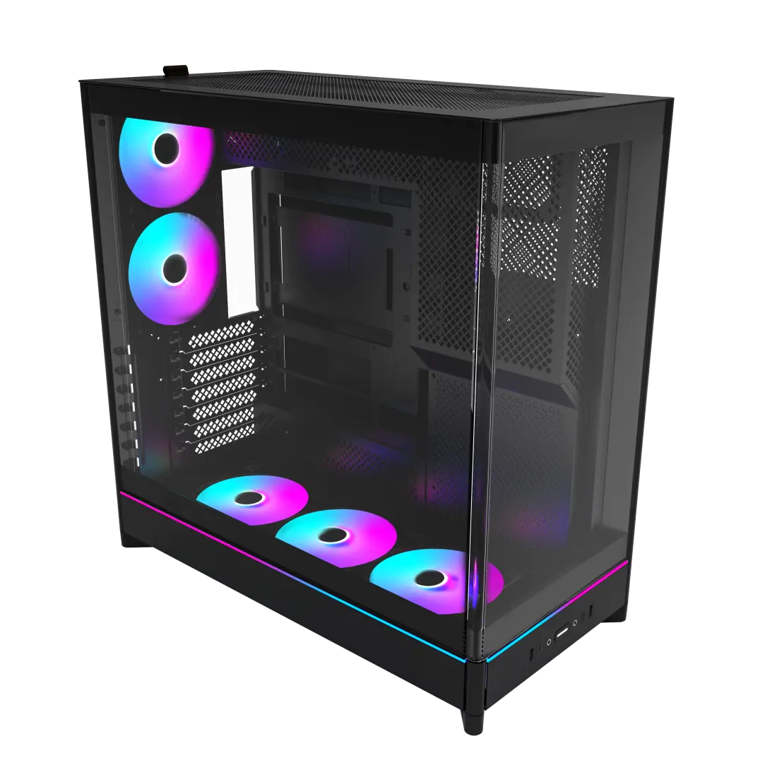 Montech HS02 Pro Tempered Glass Front Panel ATX Case - 5x GF120 V2 ARGB fans included 8 Montech HS02 Pro Tempered Glass Front Panel ATX Case - 5x GF120 V2 ARGB fans included - Ảnh 8