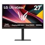 LG Ultragear 27G640A-B Gaming Monitor - 27 inch 16:9 QHD (2560x1440) IPS 300Hz 1ms (GtG), DisplayHDR 400 DCI-P3 95%, Gsync Compatible, USB-C (PD 15W)