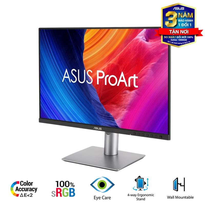 ASUS ProArt PA248QFV (PA248QV Gen2) Professional Monitor - 24.1 inch, 16:10, IPS, WUXGA (1920 x 1200), 100 Hz, 350 cd/m² 3 ASUS ProArt PA248QFV (PA248QV Gen2) Professional Monitor - 24.1 inch, 16:10, IPS, WUXGA (1920 x 1200), 100 Hz, 350 cd/m² - Ảnh 3