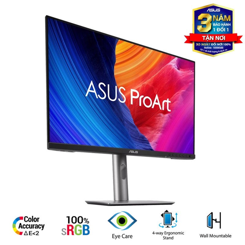ASUS ProArt PA248QFV (PA248QV Gen2) Professional Monitor - 24.1 inch, 16:10, IPS, WUXGA (1920 x 1200), 100 Hz, 350 cd/m² 5 ASUS ProArt PA248QFV (PA248QV Gen2) Professional Monitor - 24.1 inch, 16:10, IPS, WUXGA (1920 x 1200), 100 Hz, 350 cd/m² - Ảnh 5