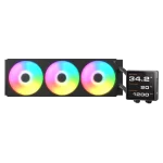 Cougar POSEIDON VISTEK PRO ARGB 360 Black AIO Liquid CPU Cooler - 3.95-inch IPS TFT LCD, 3x 120mm ARGB Fans