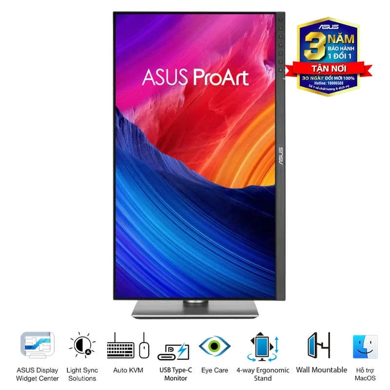 ASUS ProArt PA32QCV Professional Monitor - 32” IPS, 16:9, UHD 6K (6016 x 3384), ΔE < 2, Calman Verified, USB-C 96W, 60Hz, Ergonomic Stand 7 ASUS ProArt PA32QCV Professional Monitor - 32” IPS, 16:9, UHD 6K (6016 x 3384), ΔE < 2, Calman Verified, USB-C 96W, 60Hz, Ergonomic Stand - Ảnh 7