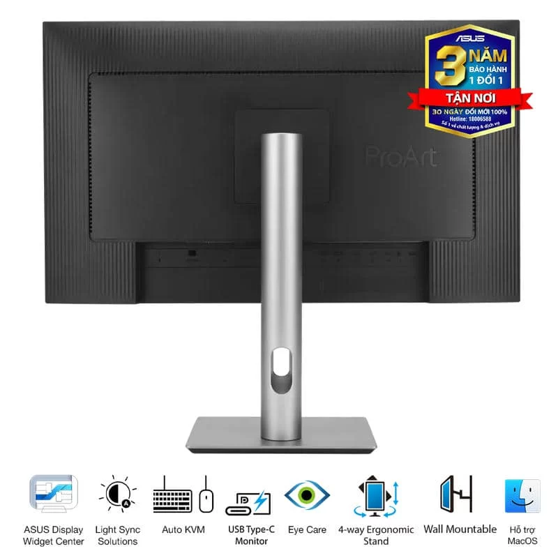ASUS ProArt PA32QCV Professional Monitor - 32” IPS, 16:9, UHD 6K (6016 x 3384), ΔE < 2, Calman Verified, USB-C 96W, 60Hz, Ergonomic Stand 8 ASUS ProArt PA32QCV Professional Monitor - 32” IPS, 16:9, UHD 6K (6016 x 3384), ΔE < 2, Calman Verified, USB-C 96W, 60Hz, Ergonomic Stand - Ảnh 8