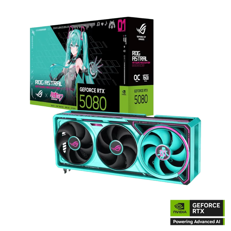 ASUS ROG Astral GeForce RTX 5080 OC HATSUNE MIKU EDITION 16GB GDDR7 Graphics Card