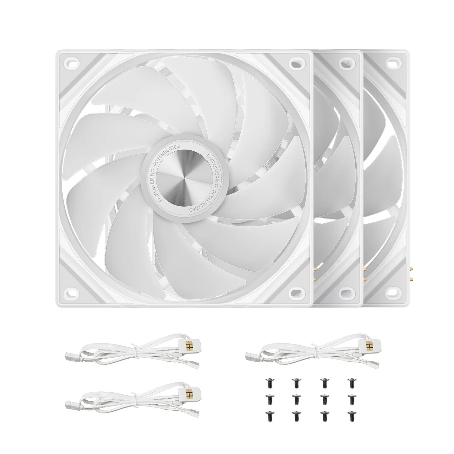 TRYX ROTA SL ARGB 120 Triple Pack White Fan - Regular Flow, 3x120mm PWM, Daisy Chain Magnetic Connection 5 TRYX ROTA SL ARGB 120 Triple Pack White Fan - Regular Flow, 3x120mm PWM, Daisy Chain Magnetic Connection - Ảnh 5