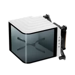 TRYX PANORAMA WB White CPU Water Block - Curved 2K AMOLED Display, Microchannel Fins, Copper Base, G1/4” Threaded Outlet, VRM Fan
