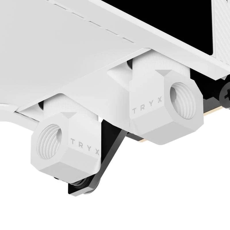 TRYX PANORAMA WB White CPU Water Block - Curved 2K AMOLED Display, Microchannel Fins, Copper Base, G1/4” Threaded Outlet, VRM Fan 4 TRYX PANORAMA WB White CPU Water Block - Curved 2K AMOLED Display, Microchannel Fins, Copper Base, G1/4” Threaded Outlet, VRM Fan - Ảnh 4