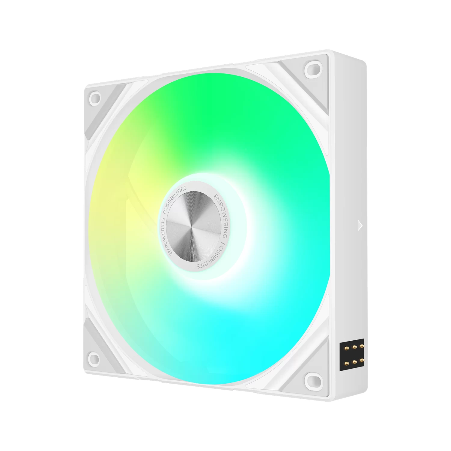 TRYX ROTA SL ARGB Reverse 120 Triple Pack White Fan - Reverse Flow, 3x120mm PWM, Daisy Chain Magnetic Connection 4 TRYX ROTA SL ARGB Reverse 120 Triple Pack White Fan - Reverse Flow, 3x120mm PWM, Daisy Chain Magnetic Connection - Ảnh 4