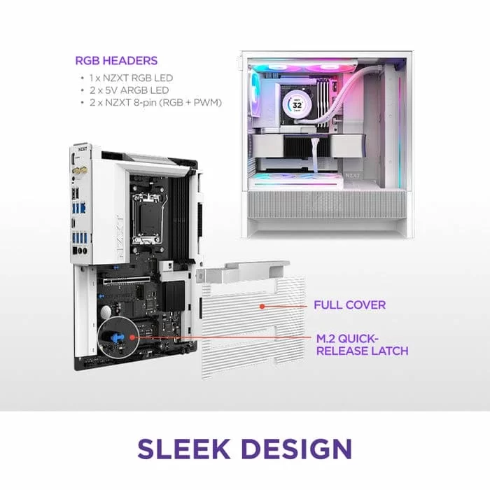 NZXT N7 B850 White ATX Gaming Wi-Fi (N7-B850-W1) Mainboard 8 NZXT N7 B850 White ATX Gaming Wi-Fi (N7-B850-W1) Mainboard - Ảnh 8