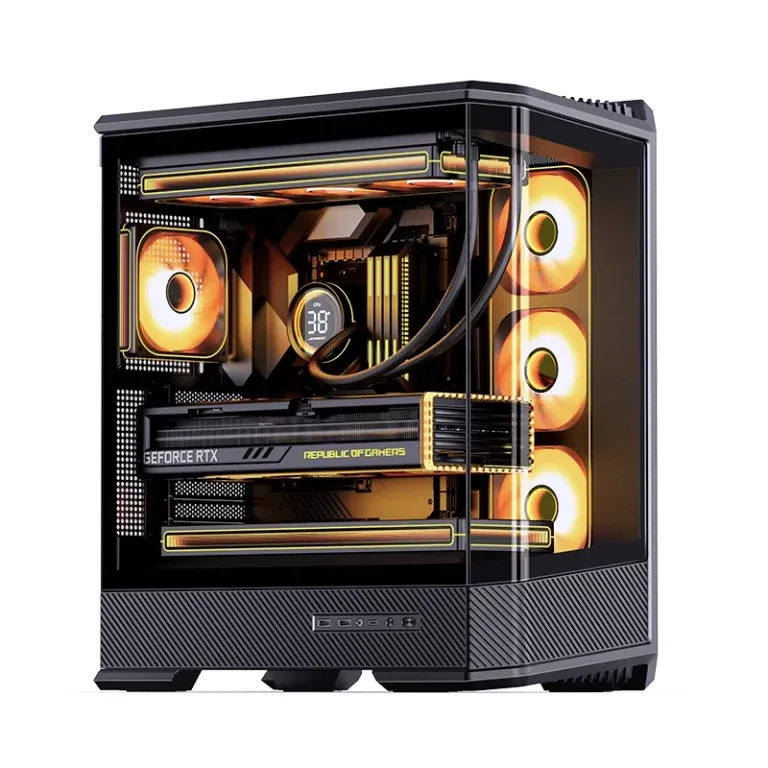 Jonsbo D400 Black Case - ATX, Curved Glass Design, Support BTF 2 Jonsbo D400 Black Case - ATX, Curved Glass Design, Support BTF - Ảnh 2