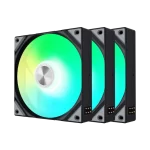 TRYX ROTA SL ARGB Reverse 120 Triple Pack Black Fan - Reverse Flow, 3x120mm PWM, Daisy Chain Magnetic Connection