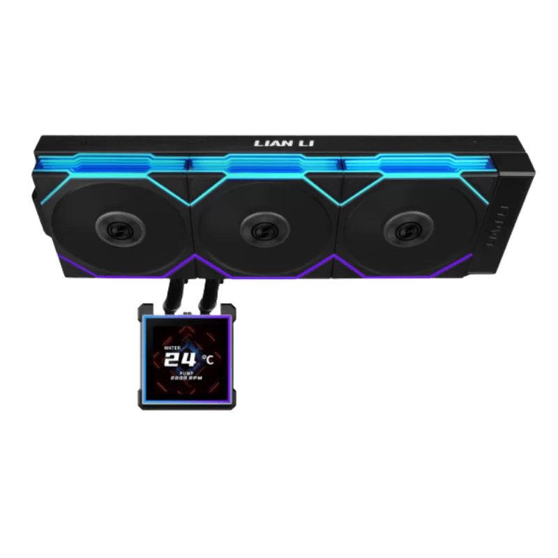 Lian Li HydroShift II LCD-S 360TL Black AIO Liquid CPU Cooler - 3 x UNI FAN TL Wireless, 3.4 inch IPS 480×480 LCD Screen