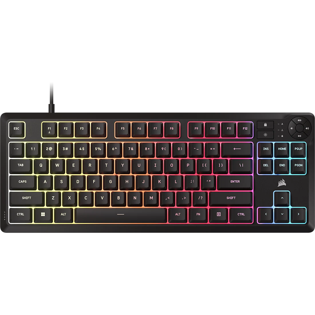 CORSAIR K55 CORE TKL RGB Gaming Keyboard - Black, Tenkeyless, 8-Zone RGB, Quiet Membrane Keys, Spill Resistant, Media Keys, 1000Hz Polling 1 CORSAIR K55 CORE TKL RGB Gaming Keyboard - Black, Tenkeyless, 8-Zone RGB, Quiet Membrane Keys, Spill Resistant, Media Keys, 1000Hz Polling