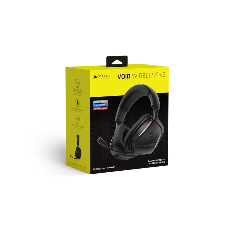 CORSAIR VOID Wireless V2 Gaming Headset - 2.4GHz wireless, Bluetooth, 50mm driver, 70H battery, Crystal clear microphone 10 CORSAIR VOID Wireless V2 Gaming Headset - 2.4GHz wireless, Bluetooth, 50mm driver, 70H battery, Crystal clear microphone - Ảnh 10
