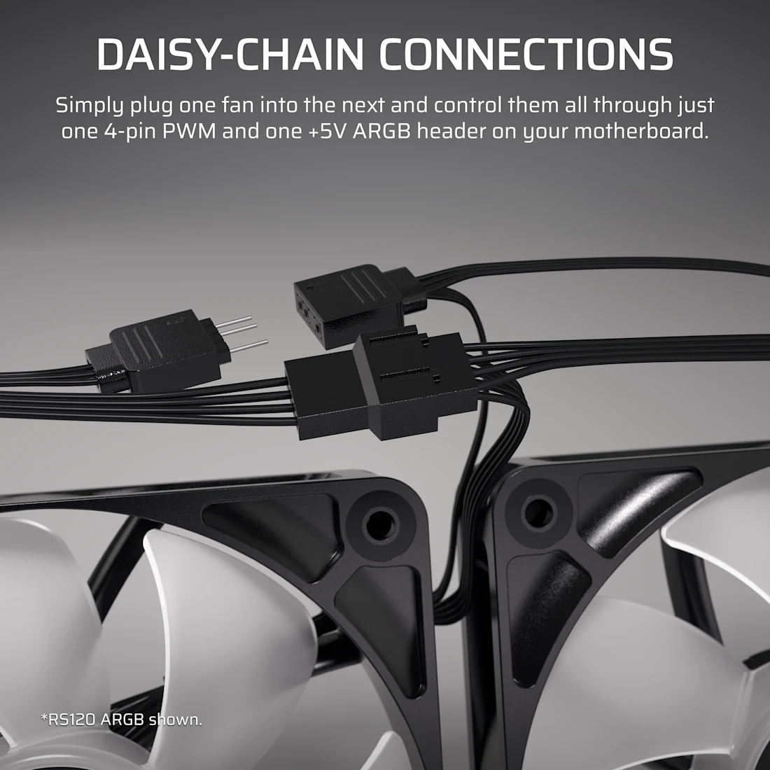 Corsair RS120-R Reverse Triple Pack White (CO-9050197-WW) Fans - 3x120mm 2100RPM Static Pressure RGB Fan, Daisy Chain 4 Pin PWM, +5V ARGB Connections 9 Corsair RS120-R Reverse Triple Pack White (CO-9050197-WW) Fans - 3x120mm 2100RPM Static Pressure RGB Fan, Daisy Chain 4 Pin PWM, +5V ARGB Connections - Ảnh 9