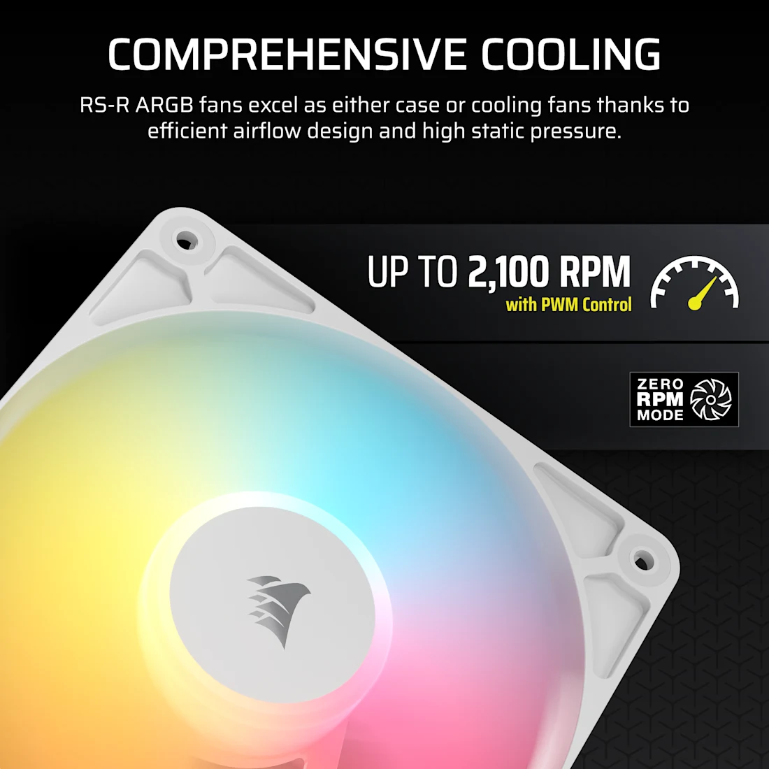 Corsair RS120-R Reverse Triple Pack White (CO-9050197-WW) Fans - 3x120mm 2100RPM Static Pressure RGB Fan, Daisy Chain 4 Pin PWM, +5V ARGB Connections 10 Corsair RS120-R Reverse Triple Pack White (CO-9050197-WW) Fans - 3x120mm 2100RPM Static Pressure RGB Fan, Daisy Chain 4 Pin PWM, +5V ARGB Connections - Ảnh 10