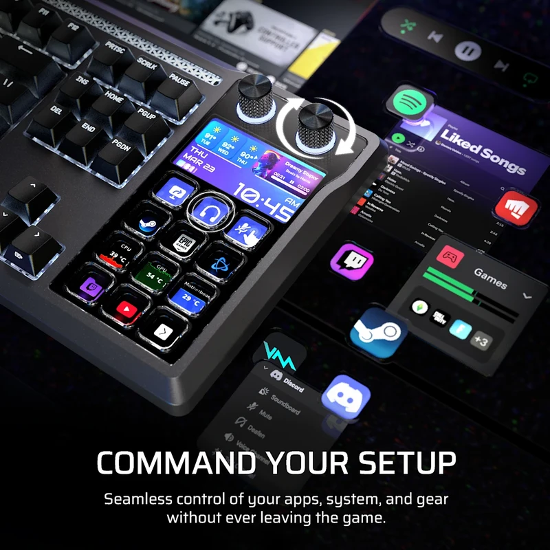 CORSAIR Galleon 100 SD (Tích Hợp Stream Deck) Gaming Keyboard - Full size RGB, Pre-lubed MLX Pulse Linear switches, USB 2.0 Type-A 9 CORSAIR Galleon 100 SD (Tích Hợp Stream Deck) Gaming Keyboard - Full size RGB, Pre-lubed MLX Pulse Linear switches, USB 2.0 Type-A - Ảnh 9