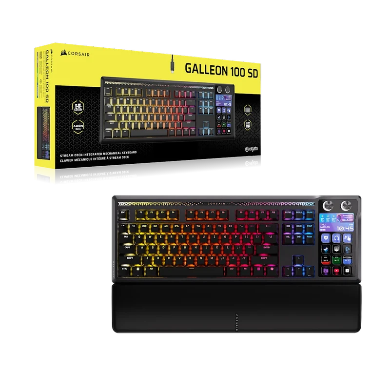 CORSAIR Galleon 100 SD (Tích Hợp Stream Deck) Gaming Keyboard - Full size RGB, Pre-lubed MLX Pulse Linear switches, USB 2.0 Type-A 3 CORSAIR Galleon 100 SD (Tích Hợp Stream Deck) Gaming Keyboard - Full size RGB, Pre-lubed MLX Pulse Linear switches, USB 2.0 Type-A - Ảnh 3