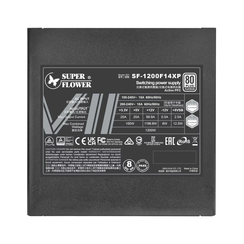 Super Flower Leadex VII Platinum PRO 1200W ATX 3.1 (BK) PSU - 1200W, Black, ATX 3.1 Compatible, Pcie 5.1 ready, 80 Plus Platinum & Cybenetics Platinum 2 Super Flower Leadex VII Platinum PRO 1200W ATX 3.1 (BK) PSU - 1200W, Black, ATX 3.1 Compatible, Pcie 5.1 ready, 80 Plus Platinum & Cybenetics Platinum - Ảnh 2
