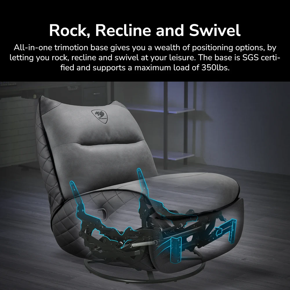 Cougar OVERLORD NEO Gaming Sofa Chair - Leather-like fabric + PVC leatherette, Grey Black, 150kg weight support 17 Cougar OVERLORD NEO Gaming Sofa Chair - Leather-like fabric + PVC leatherette, Grey Black, 150kg weight support - Ảnh 17