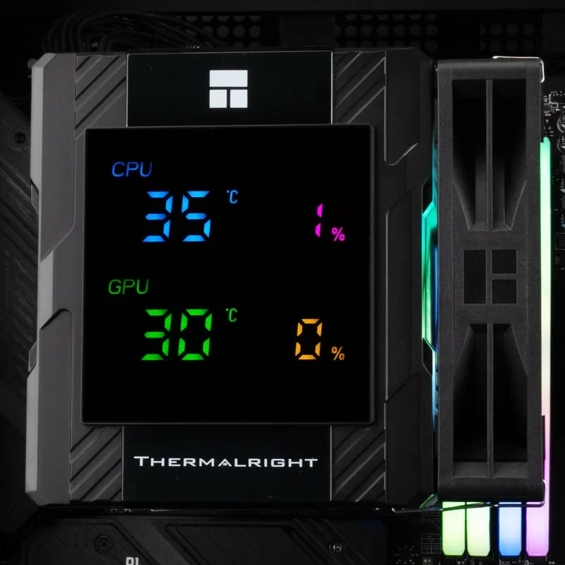 THERMALRIGHT Peerless Assassin 120 Digital ARGB BLACK Air Cooler - Dual Tower, Digital Screen Top Cover, 6x 6mm heatpipes 7 THERMALRIGHT Peerless Assassin 120 Digital ARGB BLACK Air Cooler - Dual Tower, Digital Screen Top Cover, 6x 6mm heatpipes - Ảnh 7