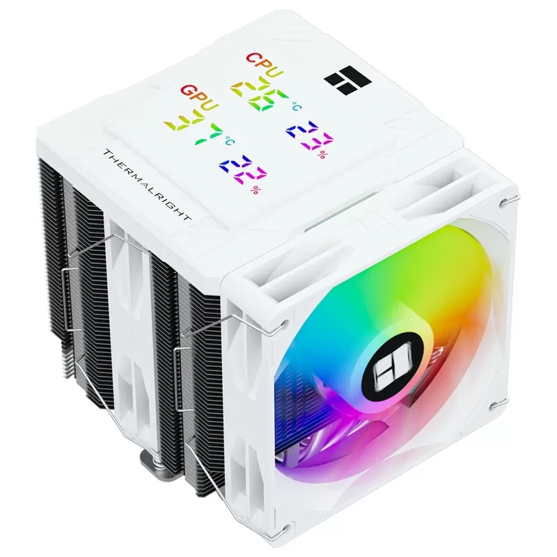 THERMALRIGHT Peerless Assassin 120 Digital ARGB WHITE Air Cooler - Dual Tower, Digital Screen Top Cover, 6x 6mm heatpipes 1 THERMALRIGHT Peerless Assassin 120 Digital ARGB WHITE Air Cooler - Dual Tower, Digital Screen Top Cover, 6x 6mm heatpipes