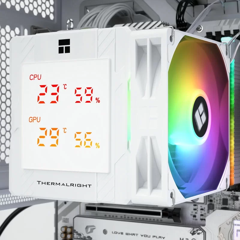 THERMALRIGHT Peerless Assassin 120 Digital ARGB WHITE Air Cooler - Dual Tower, Digital Screen Top Cover, 6x 6mm heatpipes 11 THERMALRIGHT Peerless Assassin 120 Digital ARGB WHITE Air Cooler - Dual Tower, Digital Screen Top Cover, 6x 6mm heatpipes - Ảnh 11