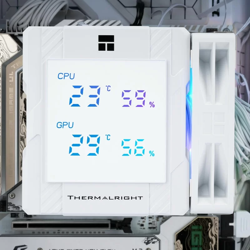 THERMALRIGHT Peerless Assassin 120 Digital ARGB WHITE Air Cooler - Dual Tower, Digital Screen Top Cover, 6x 6mm heatpipes 7 THERMALRIGHT Peerless Assassin 120 Digital ARGB WHITE Air Cooler - Dual Tower, Digital Screen Top Cover, 6x 6mm heatpipes - Ảnh 7