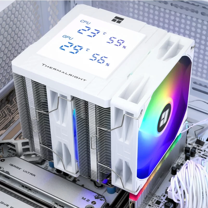 THERMALRIGHT Peerless Assassin 120 Digital ARGB WHITE Air Cooler - Dual Tower, Digital Screen Top Cover, 6x 6mm heatpipes 10 THERMALRIGHT Peerless Assassin 120 Digital ARGB WHITE Air Cooler - Dual Tower, Digital Screen Top Cover, 6x 6mm heatpipes - Ảnh 10
