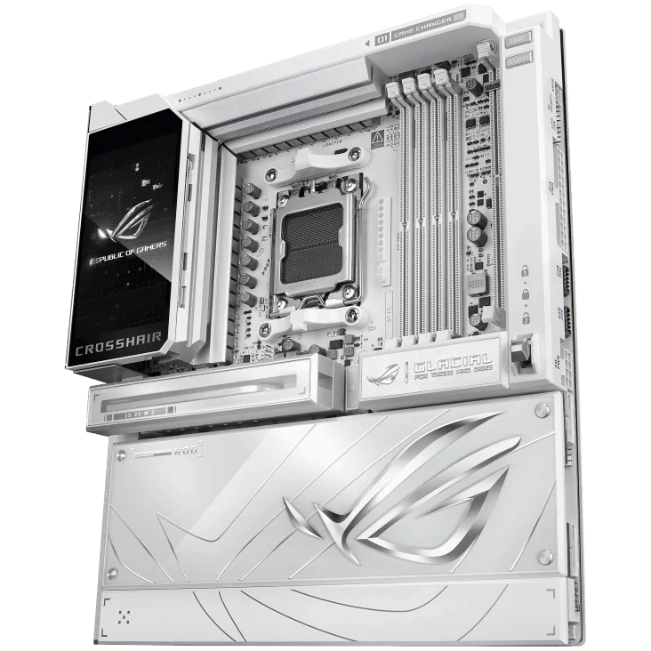 ASUS ROG CROSSHAIR X870E GLACIAL WHITE Mainboard 13 ASUS ROG CROSSHAIR X870E GLACIAL WHITE Mainboard - Ảnh 13