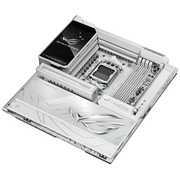 ASUS ROG CROSSHAIR X870E GLACIAL WHITE Mainboard 9 ASUS ROG CROSSHAIR X870E GLACIAL WHITE Mainboard - Ảnh 9