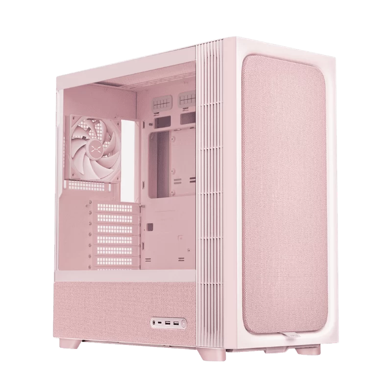 TRYX FLOVA F50 Pink Mid-Tower ATX Case, Fabric Finish, TCF Cross-Flow Fan
