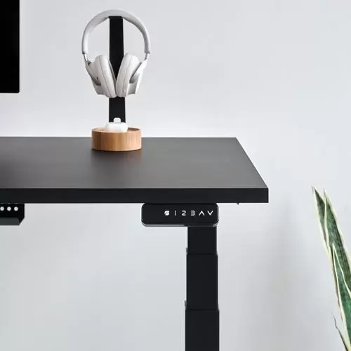 Bàn nâng hạ NiceDesign Pure Fansi MFC Laminate không đường viền, khung thép 2 động cơ (160x75cm, Mặt đen, Khung đen) 4 Bàn nâng hạ NiceDesign Pure Fansi MFC Laminate không đường viền, khung thép 2 động cơ (160x75cm, Mặt đen, Khung đen) - Ảnh 4