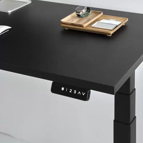 Bàn nâng hạ NiceDesign Pure Fansi MFC Laminate không đường viền, khung thép 2 động cơ (160x75cm, Mặt đen, Khung đen) 5 Bàn nâng hạ NiceDesign Pure Fansi MFC Laminate không đường viền, khung thép 2 động cơ (160x75cm, Mặt đen, Khung đen) - Ảnh 5