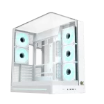 XIGMATEK PANO II ARTIC (EN48425) Mid Tower ATX Case - Full White, Curved Tempered Glass & Top Tempered Glass, No Fan
