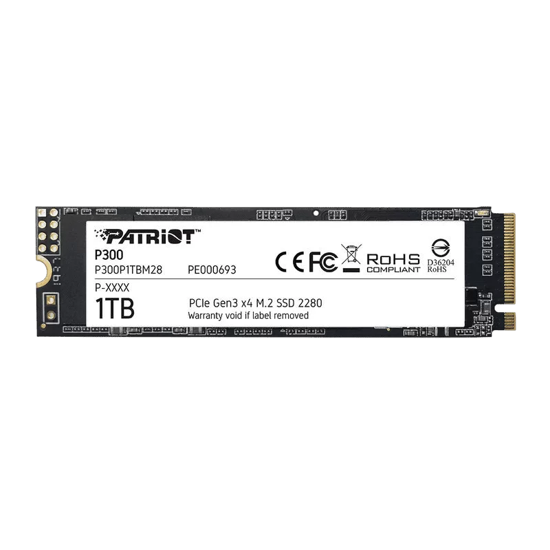 PATRIOT P300 1TB (P300P1TBM28) - M.2 2280 NVME PCIe GEN 3×4 SSD 1 PATRIOT P300 1TB (P300P1TBM28) - M.2 2280 NVME PCIe GEN 3×4 SSD