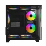 JETEK CSGO2 WUKONG Black Aquarium Case - mATX, Pillarless View