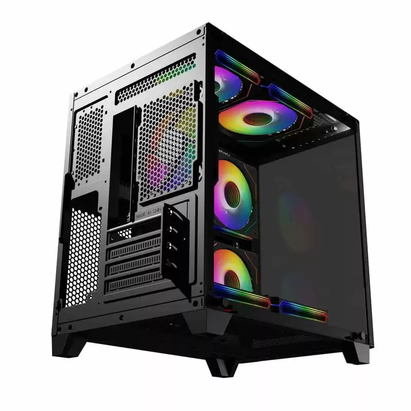 JETEK CSGO2 WUKONG Black Aquarium Case - mATX, Pillarless View 5 JETEK CSGO2 WUKONG Black Aquarium Case - mATX, Pillarless View - Ảnh 5