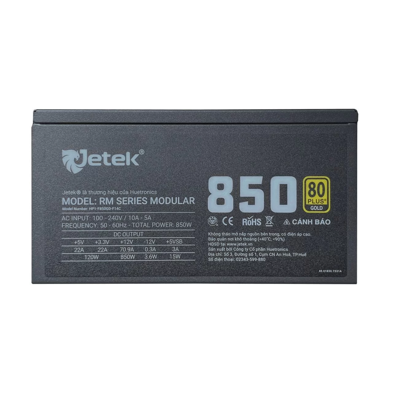 JETEK RM850 E5.1 PSU - Full Modular, ATX 3.1 & PCIe 5.1, 80 Plus Gold, Full Modular, FDB 135mm 9 JETEK RM850 E5.1 PSU - Full Modular, ATX 3.1 & PCIe 5.1, 80 Plus Gold, Full Modular, FDB 135mm - Ảnh 9