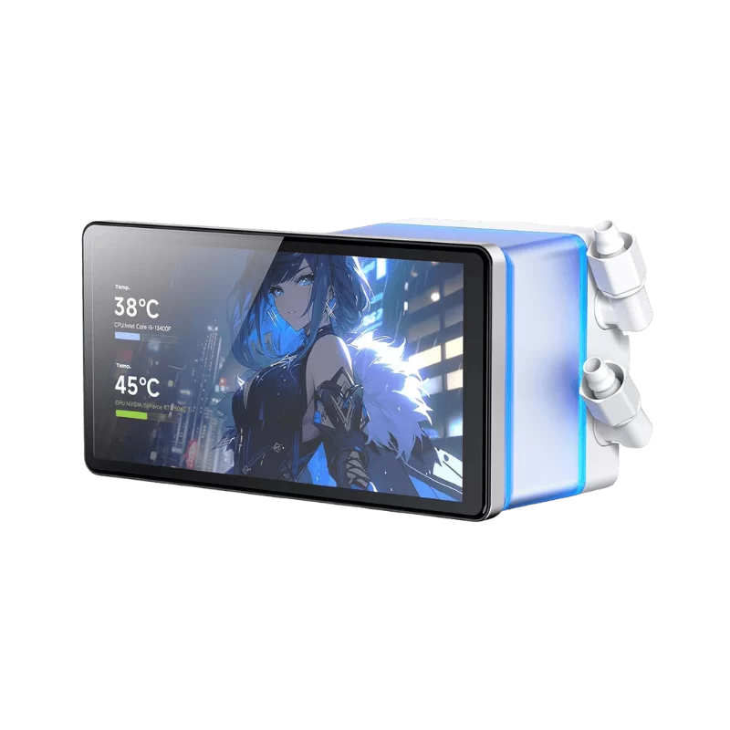 Jungle Leopard Pro Flow 360 ARGB White AIO Liquid CPU Cooler - 5.5 inch HD (960×480p) RGB Display, 3x120mm ARGB Fans 3 Jungle Leopard Pro Flow 360 ARGB White AIO Liquid CPU Cooler - 5.5 inch HD (960×480p) RGB Display, 3x120mm ARGB Fans - Ảnh 3