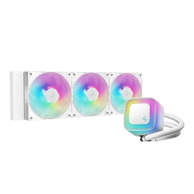 DeepCool LE360 V2 ARGB White AIO Liquid CPU Cooler - 360mm Radiator, 3x FD12 ARGB Fans, 5th Gen Pump, AMD AM5 / Intel LGA1700 Compatible 1 DeepCool LE360 V2 ARGB White AIO Liquid CPU Cooler - 360mm Radiator, 3x FD12 ARGB Fans, 5th Gen Pump, AMD AM5 / Intel LGA1700 Compatible