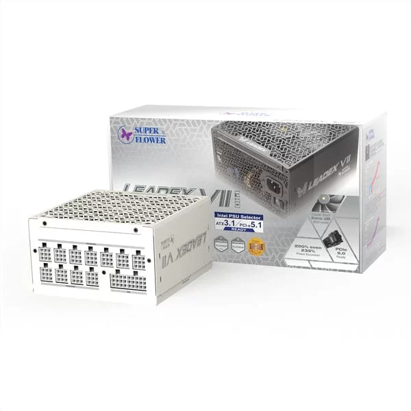 Super Flower LEADEX VII XG 1000W ATX3.0 / ATX3.1 (WH) PSU - White, 80 Plus Gold, PCIe 5.0, ATX 3.0/3.1 Compatible, Full Modular 5 Super Flower LEADEX VII XG 1000W ATX3.0 / ATX3.1 (WH) PSU - White, 80 Plus Gold, PCIe 5.0, ATX 3.0/3.1 Compatible, Full Modular - Ảnh 5