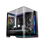 MIK G8 NOVA M Black Aquarium Case - mATX, Dual ARGB Strips, Seamless Curved Glass