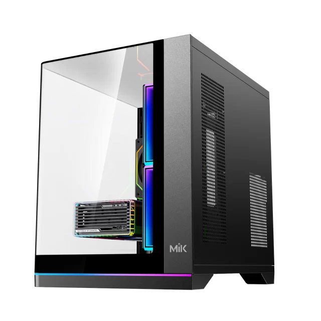 MIK G8 NOVA M Black Aquarium Case - mATX, Dual ARGB Strips, Seamless Curved Glass 5 MIK G8 NOVA M Black Aquarium Case - mATX, Dual ARGB Strips, Seamless Curved Glass - Ảnh 5