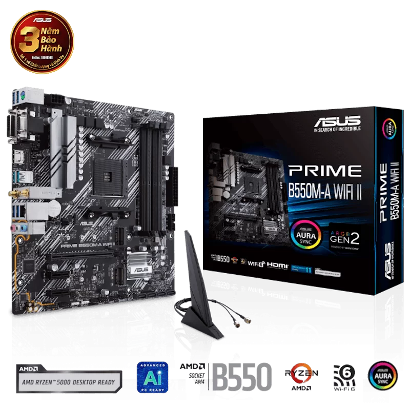ASUS PRIME B550M-A WIFI II Mainboard 1 ASUS PRIME B550M-A WIFI II Mainboard