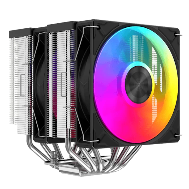 SAMA A60L ARGB CPU Air Cooler - Black, 6×Ø6 mm Heat Pipes, 2x 120mm ARGB fans