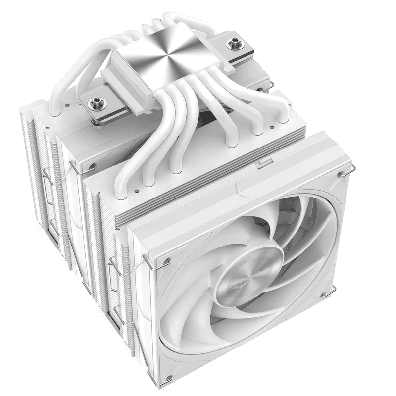 SAMA A60W White CPU Air Cooler - All White, 6ר6 mm Heat Pipes, 2x 120mm guide-ring fans 4 SAMA A60W White CPU Air Cooler - All White, 6ר6 mm Heat Pipes, 2x 120mm guide-ring fans - Ảnh 4