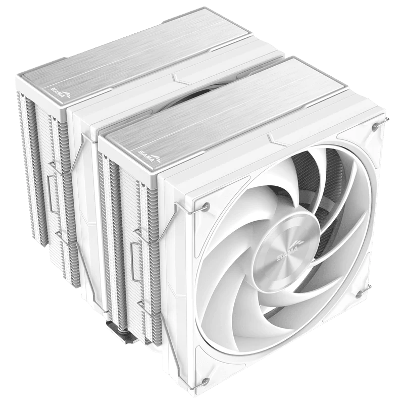 SAMA A60W White CPU Air Cooler - All White, 6ר6 mm Heat Pipes, 2x 120mm guide-ring fans 6 SAMA A60W White CPU Air Cooler - All White, 6ר6 mm Heat Pipes, 2x 120mm guide-ring fans - Ảnh 6